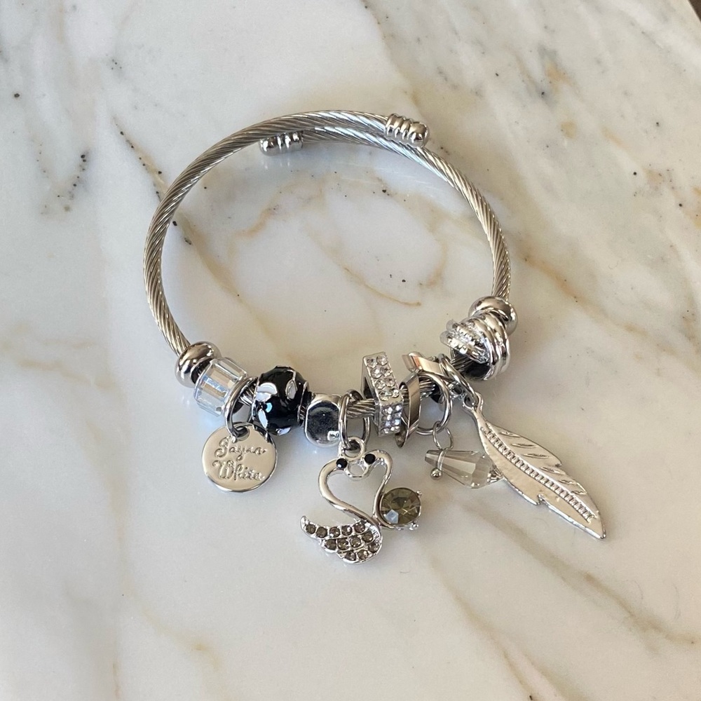 🦢 Charm Bracelet 🪶 STAINLESS STEEL